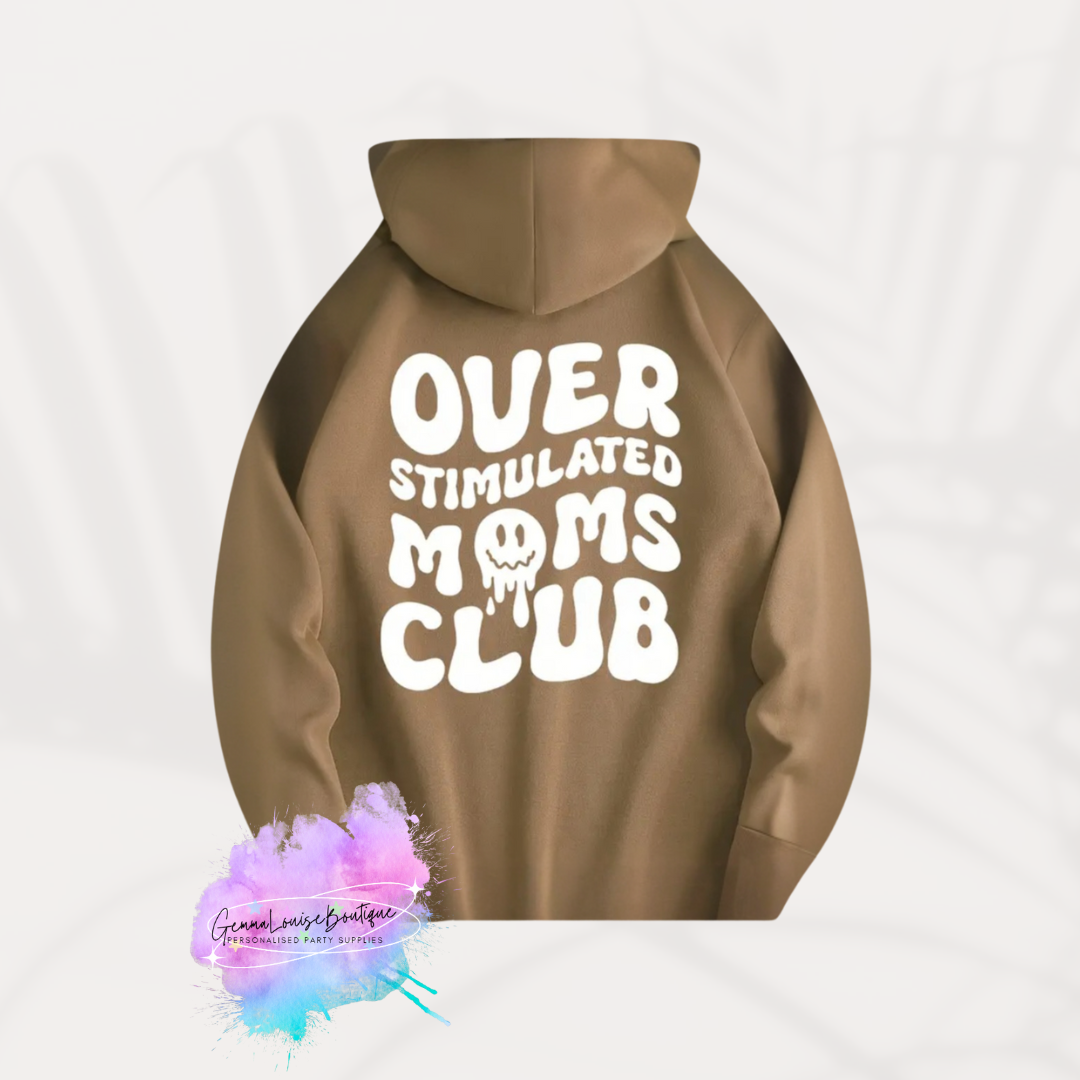 Overstimulated Moms Club Hoodie – Funny & Relatable Mom Life Sweater