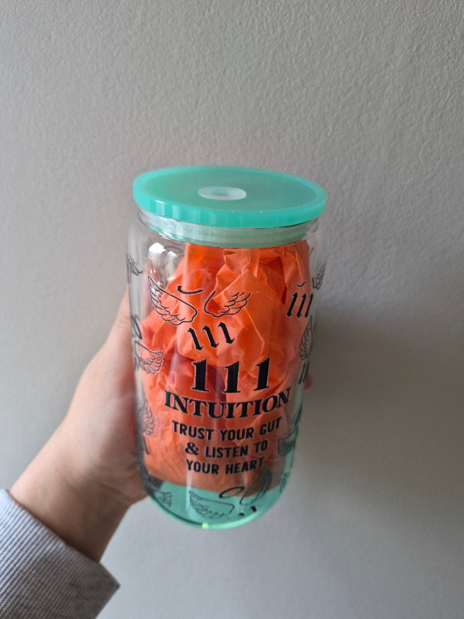 111 Intuition Glass Tumbler ✨🪽💚