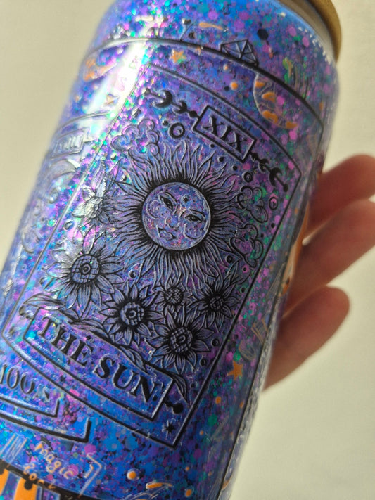 Celestial Tarot Glitter Glass Tumbler 🌙✨🔮